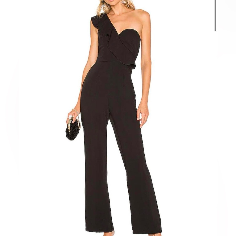 REVOLVE Superdown Stefanie One Shoulder Jumpsuit, Black